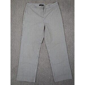 Talbots Pants Women's Sz 10P Black & White Checkered Stretch 30x25.5 Straight